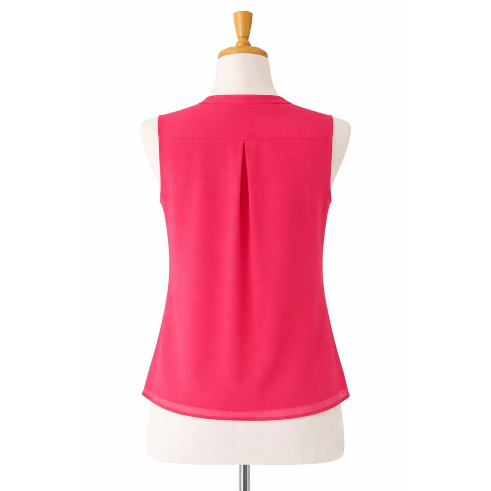 Tommy Hilfiger Sleeveless Chiffon Ruffle Top  Womens Size L Colorful Office - Picture 3 of 3
